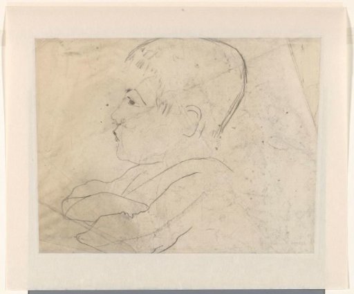 Boy's head, in profile