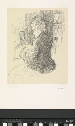 Study of the wife of Carel Adolph Lion Cachet, engaged in needlework