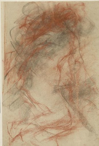 Profile head to the right of a lady