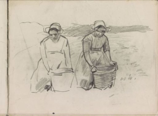 Two Women with Baskets in a Landscape