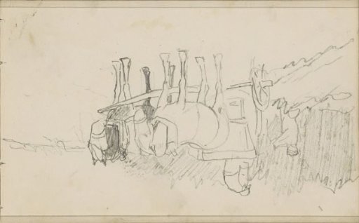 Two draft horses before a cart