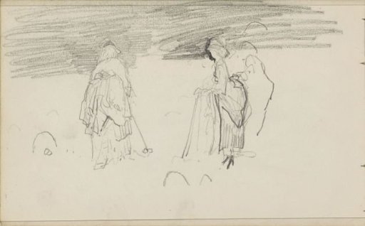 Women playing croquet
