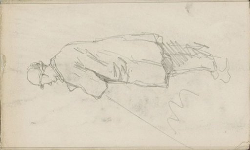 Standing man with a cap and a knee-length coat