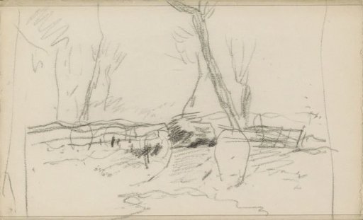 Meadow bordered by trees and a fence