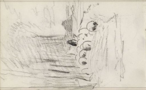 Shepherd with a flock of sheep