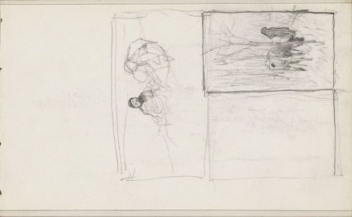Figure studies and cattle near a tree