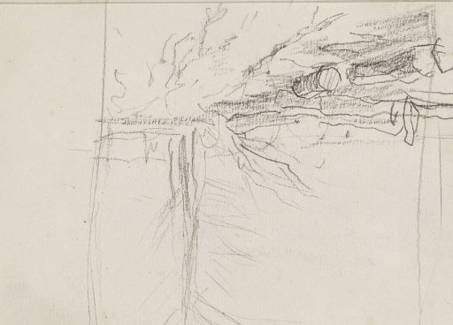 Landscape with a row of felled tree trunks