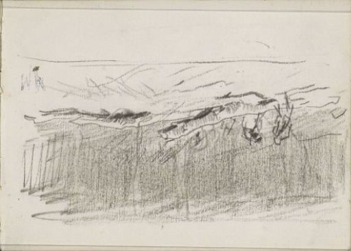 Woodcutters beside felled tree trunks
