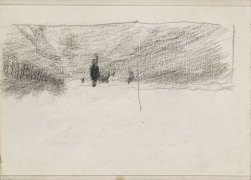 Figures with a cart in a field