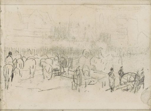 Landscape with Figures, Horsemen, and a Cart