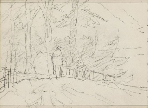 Standing figure on a path
