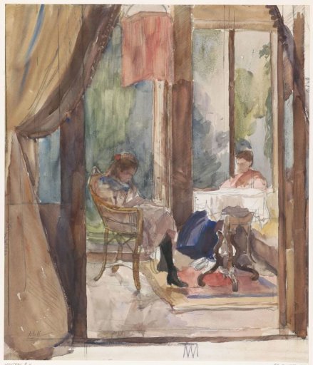 Lady and Young Girl, Both Reading in the Conservatory of the House at Riouwstraat 6, The Hague