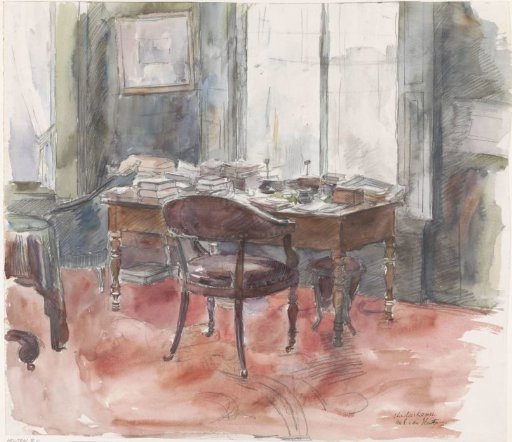 The Desk in the Study of Mr. S. van Houten, in the House at Riouwstraat 6, The Hague