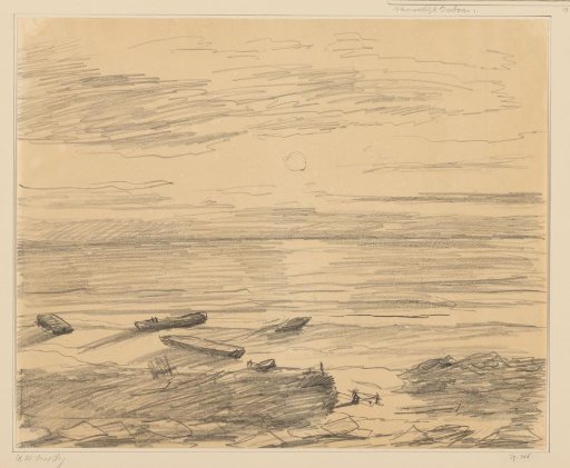 Seaview with Rowing Boats on the Beach
