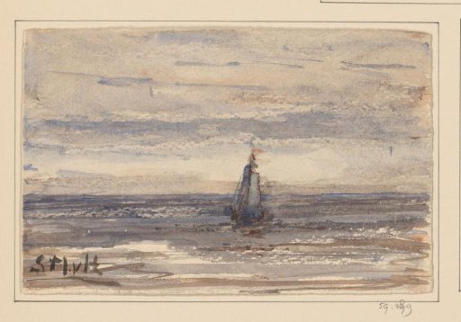 Seapiece with a sailing boat