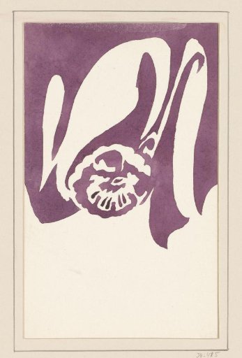 Design for a menu card with a floral motif