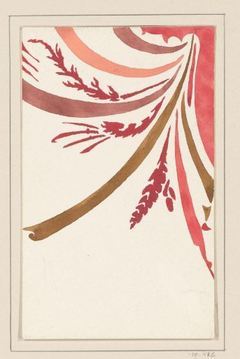 Design for a menu card with a floral motif
