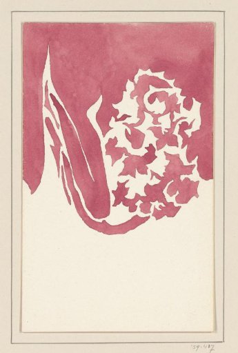 Design for a menu card with a floral motif