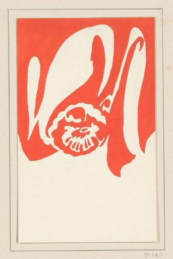 Design for a menu card with a floral motif