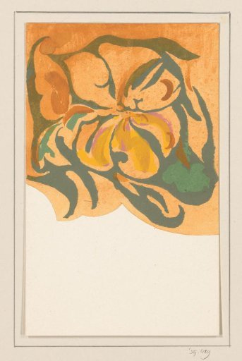 Design for a menu card with a floral motif