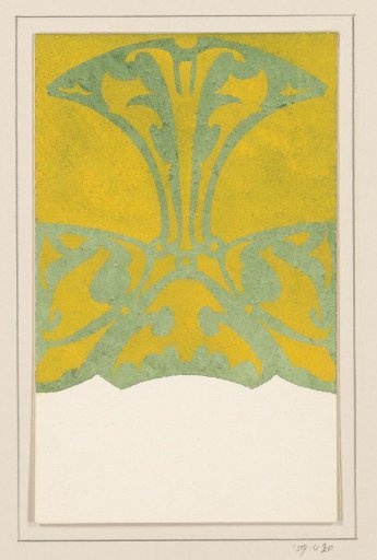 Design for a menu card with a floral motif