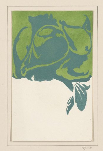 Design for a menu card with a floral motif