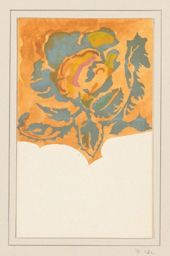 Design for a menu card with a floral motif