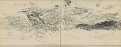 Landscape with two trees, possibly a dune landscape