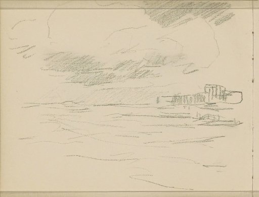 Landscape with water, possibly the sea