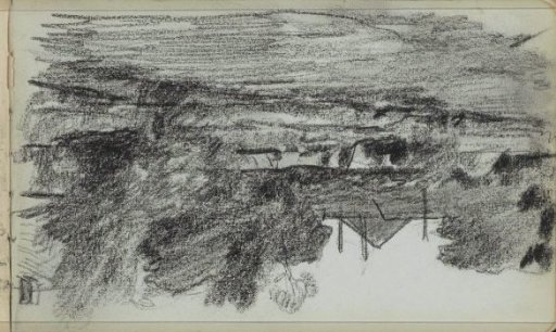 River landscape with buildings
