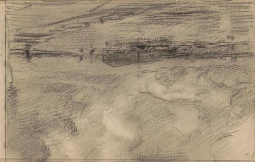 River landscape with sailing ships