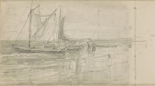 Sailing ships off the coast