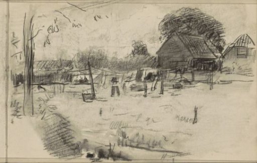 Landscape with buildings