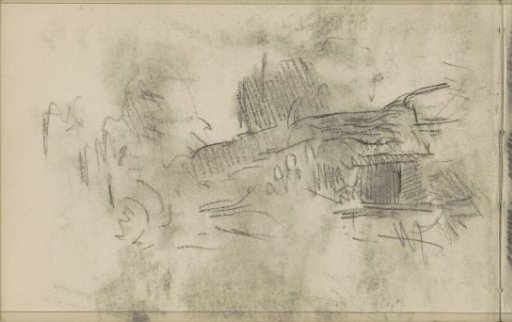 Study, possibly of a building in a landscape