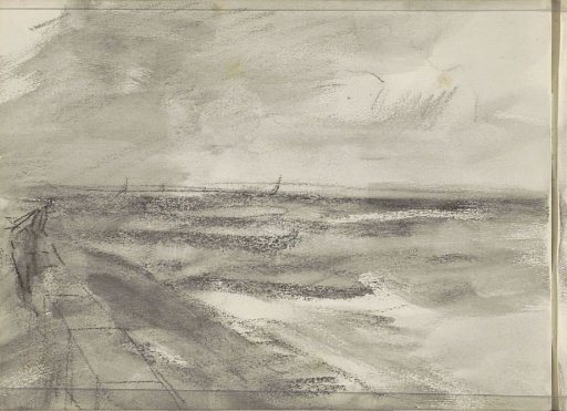 Figure on a pier, possibly in Scheveningen