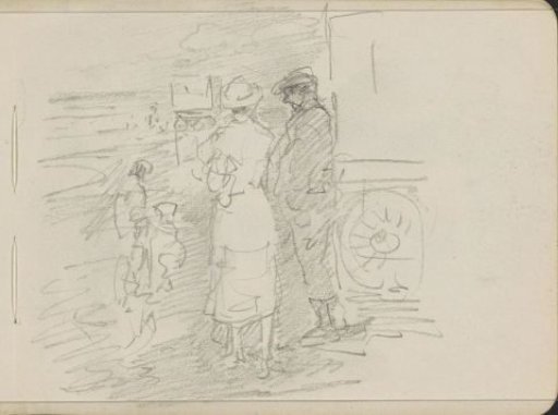 Figures by a Beach Carriage