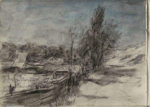 Dune Landscape with Buildings
