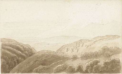 Evening light over the mountains near Tivoli