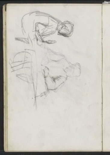 Two figures sitting at an empty table