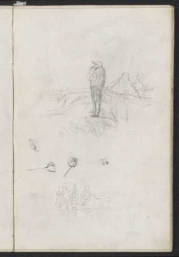 Smoking man on a dune top