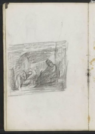 Interior with a figure by a cradle