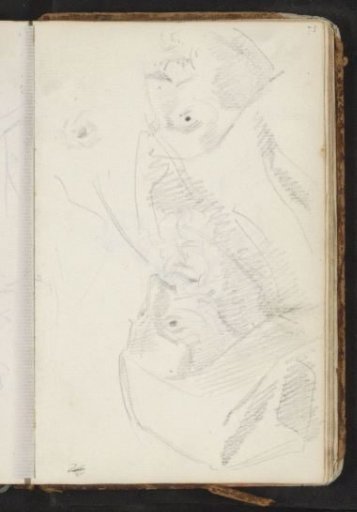 Heads of a man with a cap