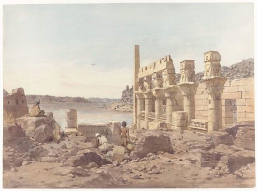 View of the temple ruins at Philae near Aswan