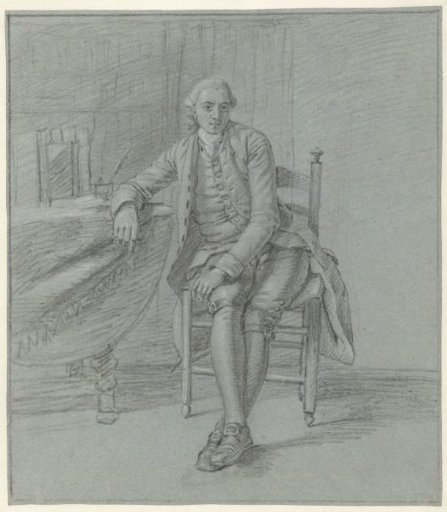 Portrait of a gentleman, seated at a table