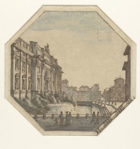 Fontana di Trevi, Seen from the West