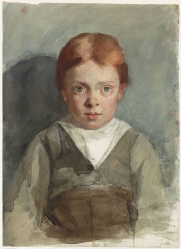 Portrait of a red-haired boy, front view