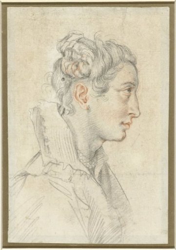Portrait of an unknown young woman in profile