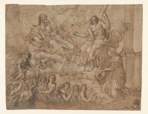 Mary as Intercessor for Souls in Purgatory, before the Holy Trinity