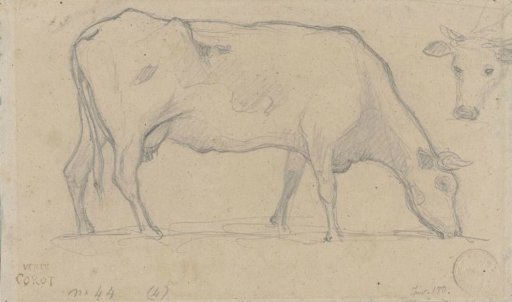 Grazing Cow, Again a Cow's Head in the Upper Right