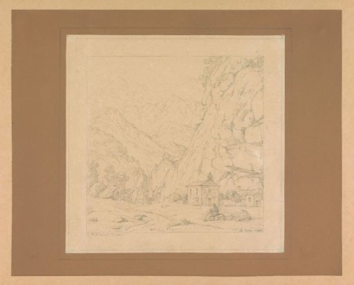 Mountain landscape with chapel at La Cava